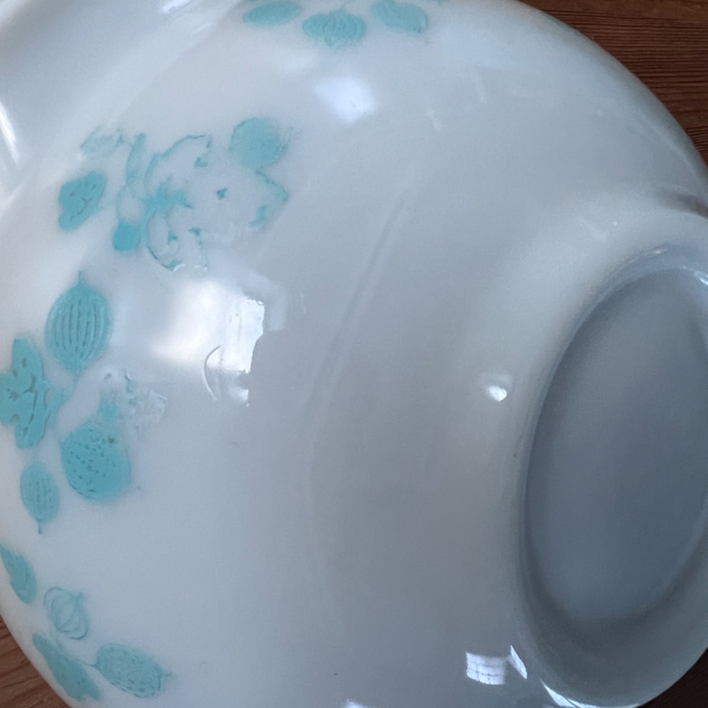 Pyrex Gooseberry TURQUOISE cinderella mixing bowls RARE set of 4 - Picture 7 of 13